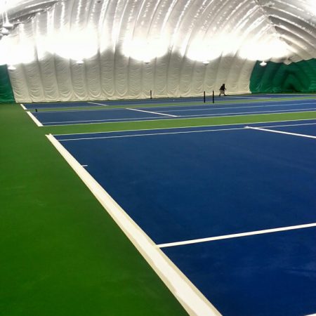 inside of East Potomac Tennis bubble
